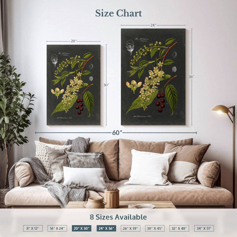 Keiri Midnight Botanical II, 36" H x 24" W