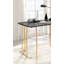 Bureau contemporain en faux marbre avec USB intégré et prise de courant, parfait pour le bureau à domicile moderne