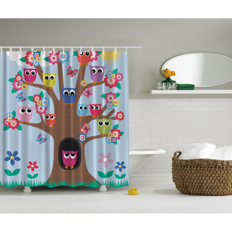 Rideau de douche simple Owl Friends