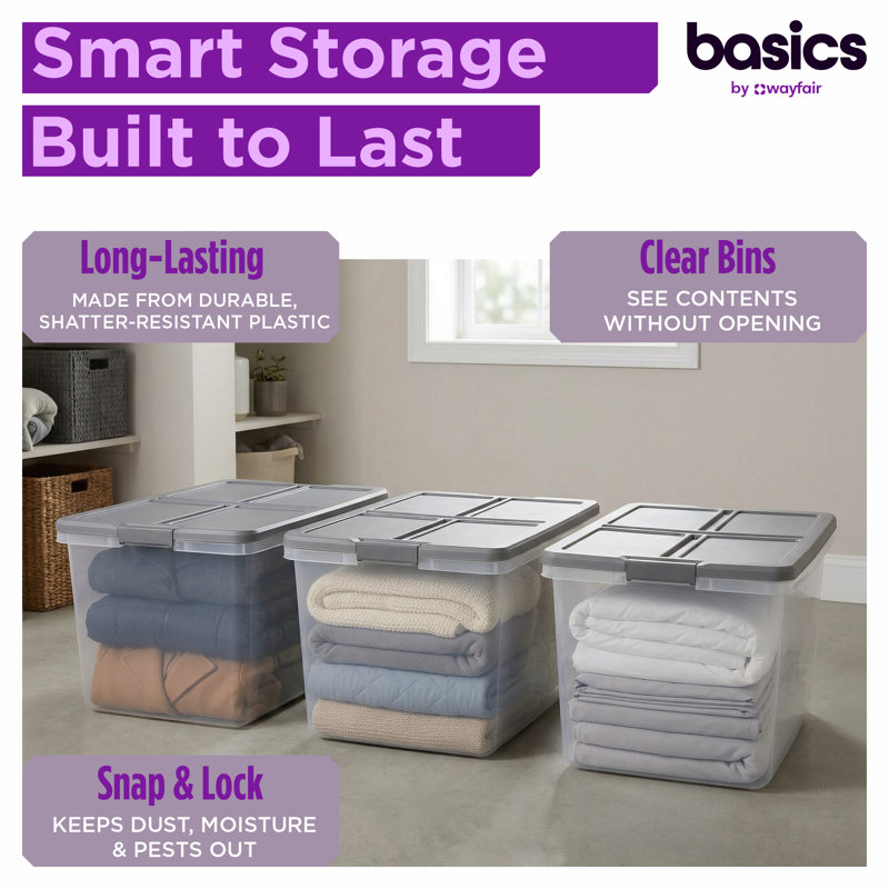 Wayfair Basics Latched Storage Container 66 Qt