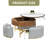  Round Lift Top Coffee Table With Storage, Nesting Table With 3 Stools & Stainless Steel Legs