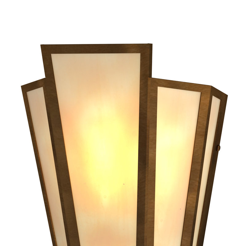 Brum 2 - Light Flush Mounted Sconce, Oil Rubbed Bronze, Beige, Glass