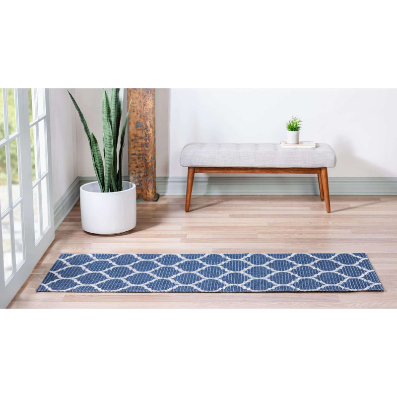 California Cotton Abstract Indoor Rug, Runner 2'2" x 7'4"