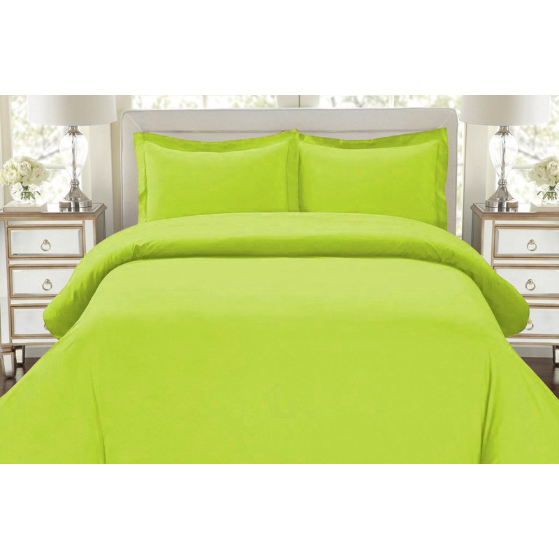 Ensemble de housse de couette réversible en microfibre à densité de tissage 1500 avec taies décoratives, Rouge
