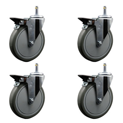 Poly Swivel Grip Ring Stem Caster