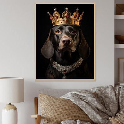 Chien couronné teckel royal - art mural chien