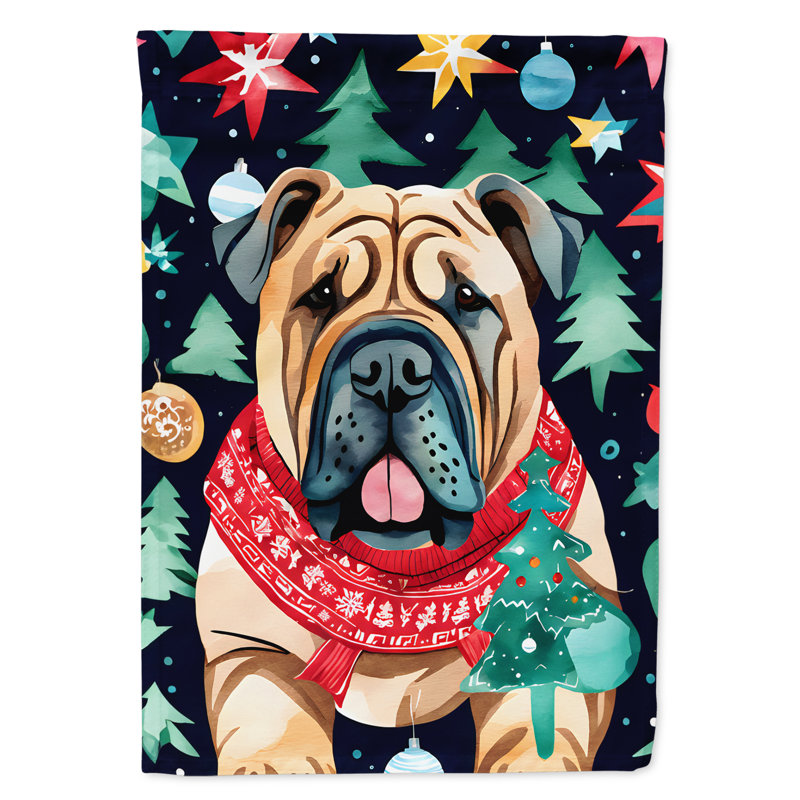 Double Sided Polyester Christmas, 15.5" H x 11.25" W