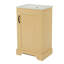 Meuble-lavabo de 20 po avec lavabo, armoire de salle de bain avec porte à fermeture douce, support de rangement et tablette réglable, bois naturel