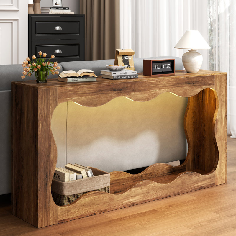 Console Table – Modern Farmhouse Entryway Sofa Table, Brown