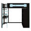 Lit mezzanine moderne avec bureau intégré et rangement ouvert pour garde-robe-752949297