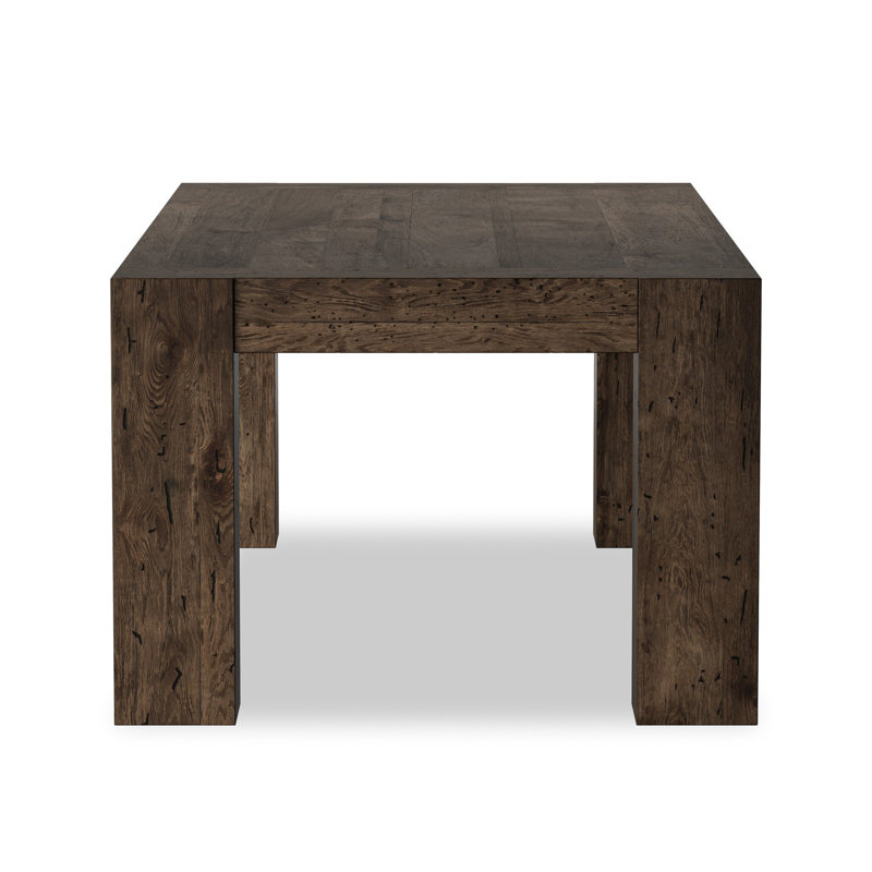 Abaso Dining Table, Ebony Rustic Wormwood Oak