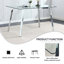 Table de salle à manger rectangulaire moderne en verre trempé pour 4 à 6 personnes, plateau en verre épais de 0,31 po avec pieds en métal plaqué, l 51 po x P 31 po x H 30 po, bureau de cuisine pour la maison