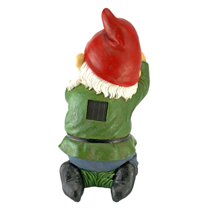 Solar Garden Gnome Statue with Camera and Flash