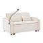 Lit pliable beige avec dossier réglable et prise de charge en velours beige moderne-604652051