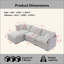 Canapé modulaire rembourré en tissu de chenille doux, canapé modulaire 3 places avec repose-pieds-1674443370