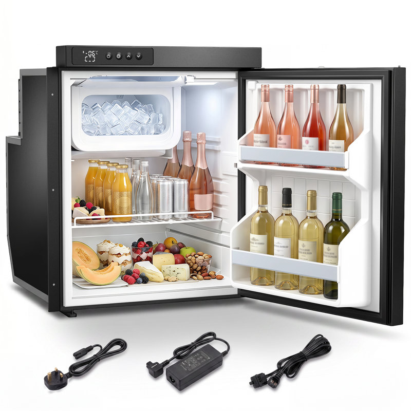65L Built-In Refrigerator, Dual-Zone Compressor Fridge & Freezer Suitable for RV