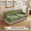 Canapé modulable 2 places, jupe à franges d'inspiration vintage, dossier capitonné et siège flexible, vert-1225774793
