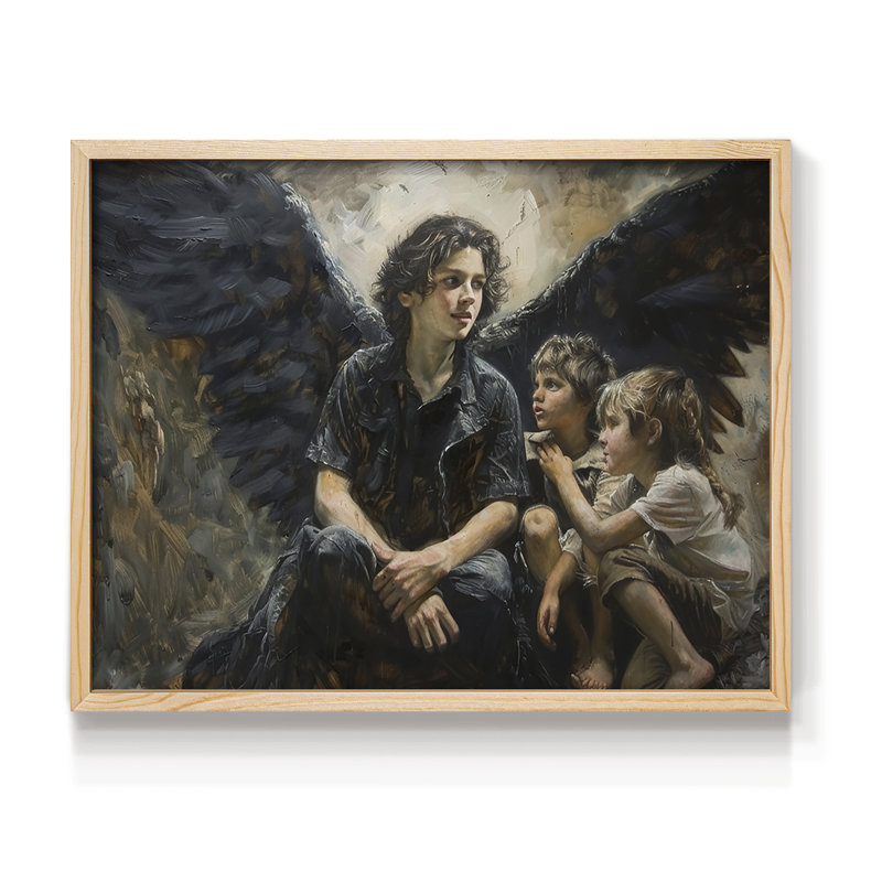 Angels From Above-XCVI - Impression encadrée - Restickable, H 22 po x l 28 po, Encadré naturel