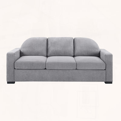 Modern 3-Seater Sofa with Curved Backrest, Chenille, Deep Seat