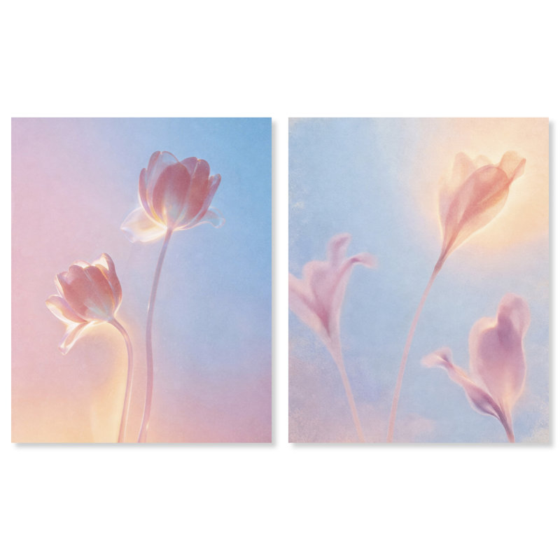 Iridescent Spring Set Floral & Botanical Canvas Print by Oliver Gal, Black Frame, 16 x 20, 30"H x 36"W, Gallery Wrapped