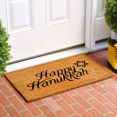 Tapis antidérapant d'intérieur et d'extérieur Noires Hanukkah Greetings
