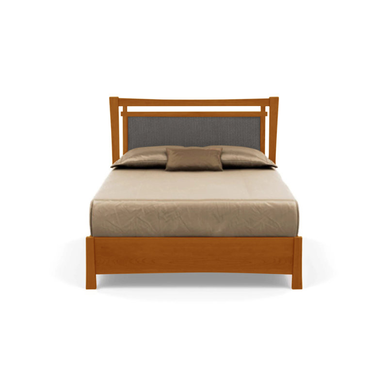 Monterey Upholstered Bed, California King, Ebony Leather, Autumn Cherry