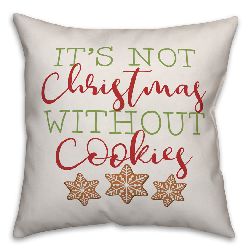  Coussin It's It's Christmas Sans Cookies, 18 po x 18 po, Housse de coussin seulement - Insert