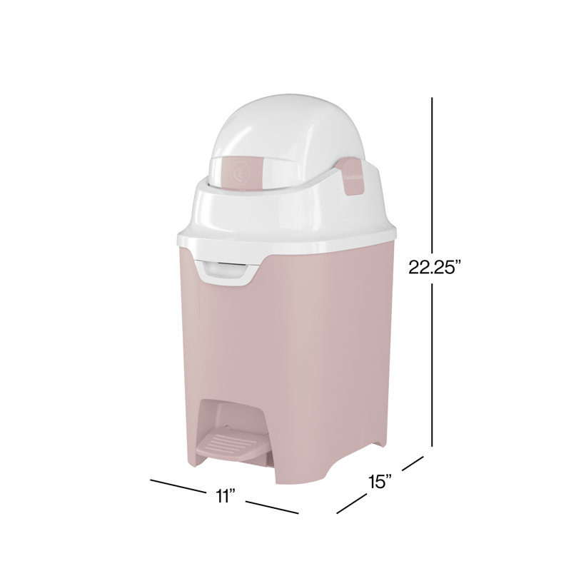 Foundations Hands-free Mini Diaper Pail, Pink, Pink