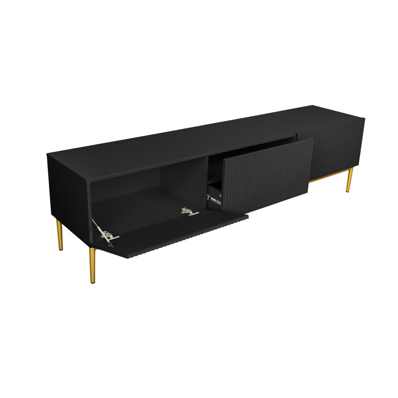 Amarr TV Stand for TVs up to 55", Black/Gold