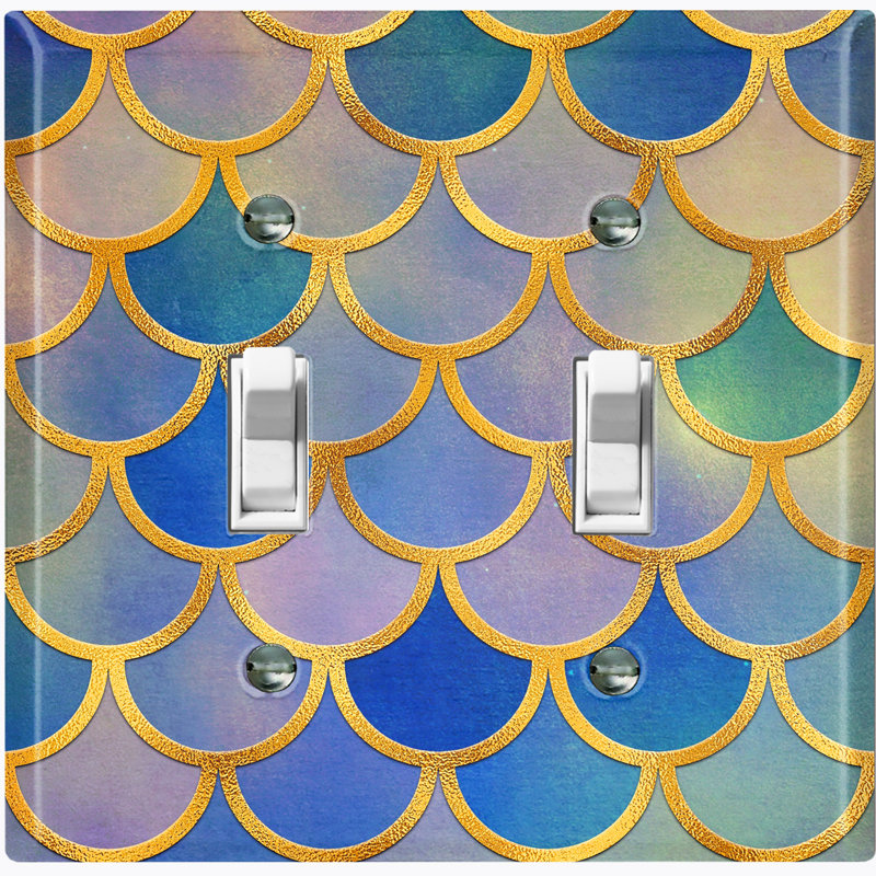 Plaque murale interrupteur à bascule Mermaid, Bleu/jaune