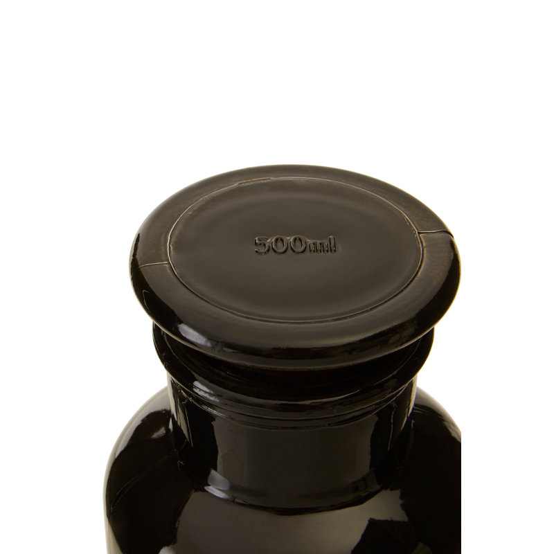 Small Reagent Bottle, 18cm H x 8cm W x 8cm D, Black