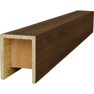 AmeriCraft Wood Smooth Beam, 3-Sided (U-Beam), 9 1/2"W x 7 1/2"H x 48"L, Espresso Finish, Stain Grade Pine