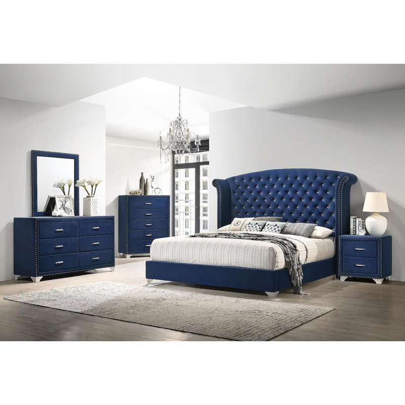 Table de chevet 2 tiroirs Pacific Blue