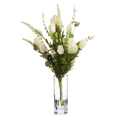Silk Tulip Arrangement in Vase