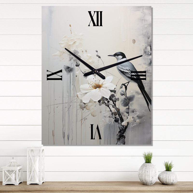 Minimalisme, horloge murale oiseaux du paradis V, Très grand