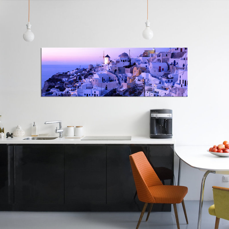 Crépuscule nocturne, oia, santorin, cyclades, grèce-reproduction de photo sur toile tendue, H 12 po x l 36 po x P 1,5 po