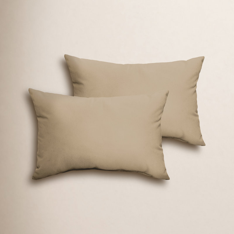 Almeda Outdoor Reversible Throw Pillow, Fresco Tan, 12" x 18"