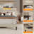 Modern Upholstered Bed Frame with Storage Headboard, LED Lights & Charging Station, Heavy Duty Wooden Slats Support, No Box Spring Needed-798503561-798503566
