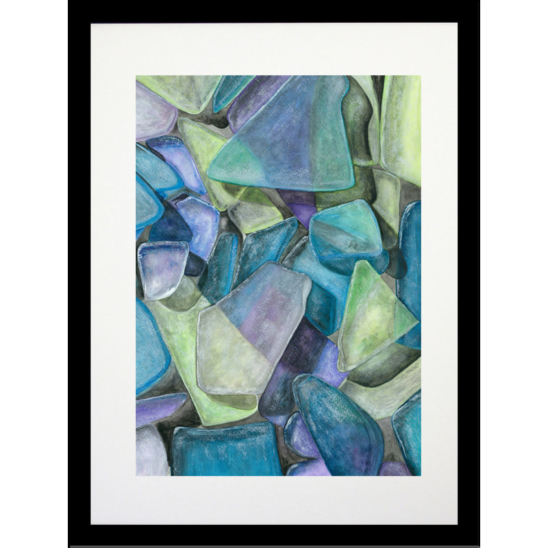 «Seaglass II», reproduction de peinture à l'huile encadrée, Noir