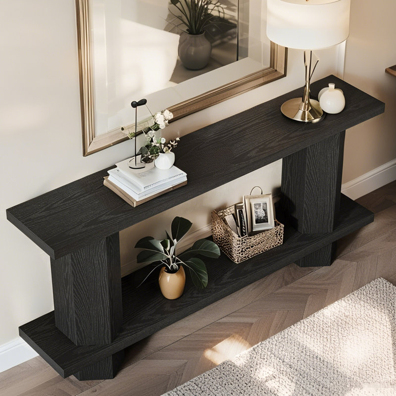 Farmhouse Console Table, Black