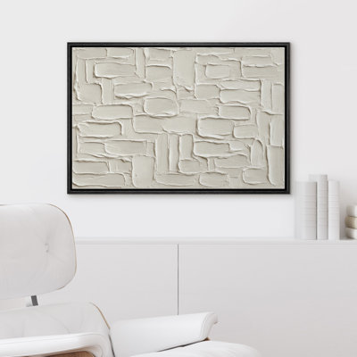 Motif de blocs de pierre blanche, reproduction d'art sur toile encadrée dans la chambre principale