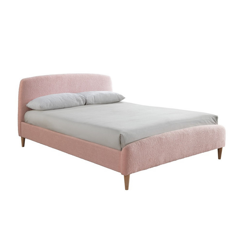 Beanfields Upholstered Bed Frame, Pink, Double (4'6)