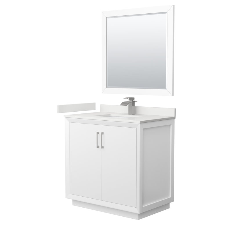 Strada 36'' W Single Vanity, WDX13353, White, Matte Black
