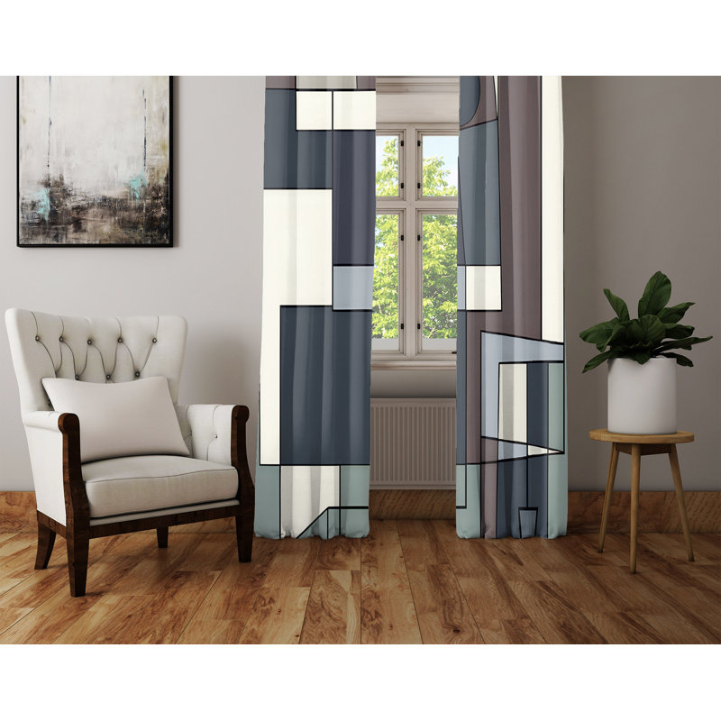 Paire de rideaux semi-transparents Darathy, L 20 po x L 52 po