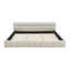 Très grand cadre de lit tapissier très grand avec tissu épais, lit plateforme grand format en chenille avec tête de lit et structure solide. Aucun sommier tapissier requis - beige (88,5 po x 85,5 po x 24 po)-2125992639
