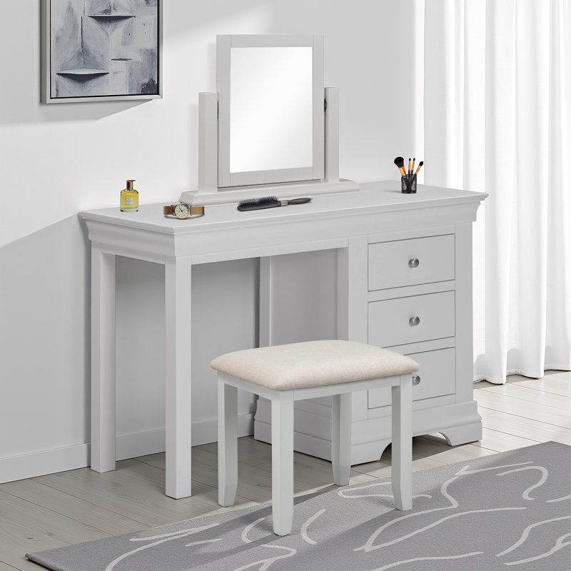 Melchior 3 Drawer Dressing Table , Pebble Grey