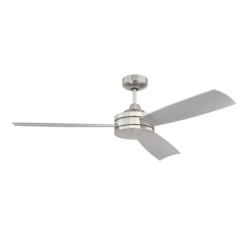 54'' Ceiling Fan, Brushed Polished Nickel with Gray Blades