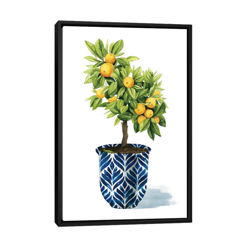 «Fruit Tree I», impression sur toile, H 26 po x l 18 po x P 1,5 po, Toile avec cadre noir, Pas de tapis