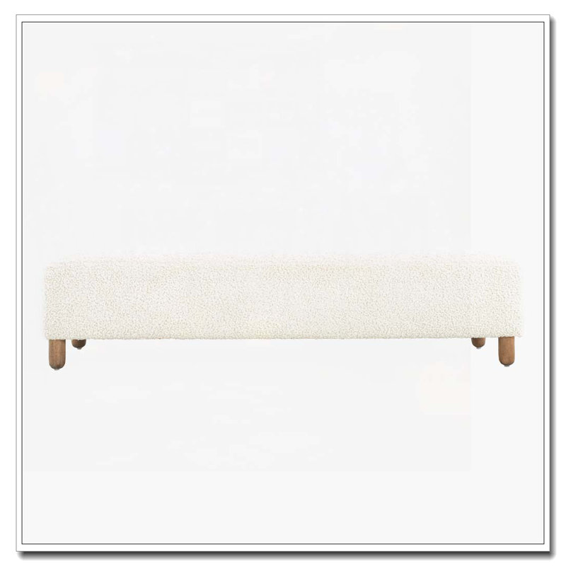 Banc rembourré Boucle, Blanc