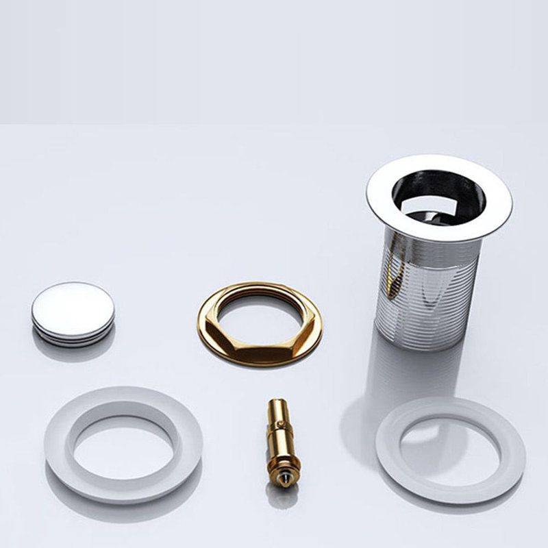  Push Pop Up Basin Waste Plug - Unslotted Suitable for Sink Without Overflow - Rising Round Ceramic Push Button